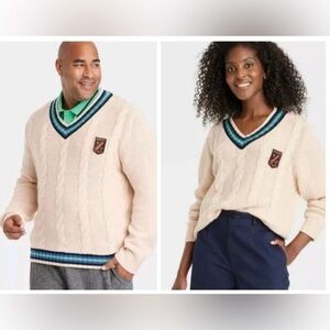 Houston White x Target cream color preppy v-neck sweater Size Medium